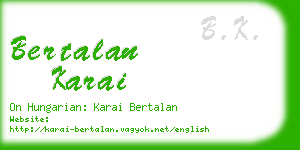 bertalan karai business card